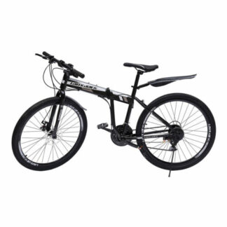 Mountain Bike 26" Wheel Adult Bicycle MTB 21 Speed Folding Bike Black& White  - Folding Bikes 4U