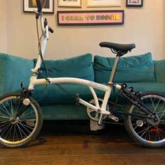 white brompton fold up bike, has been used once for test cycle  - Folding Bikes 4U