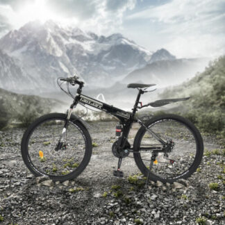 26 Inch Folding Mountain Bike 21-Speed Transmission Foldable Mountain Bicycle - Folding Bikes 4U