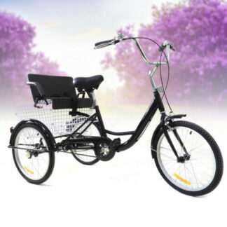 20 inch Trike Tricycle 3-Wheel Bike Bicycle W/ Folding Back Basket & Child Seat - Folding Bikes 4U