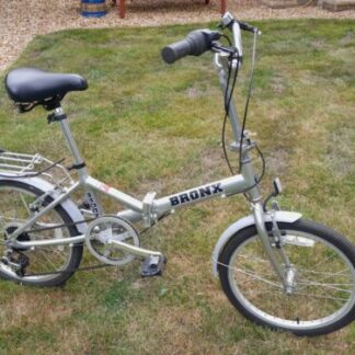 Bicycle, aluminium, folding, silver, 20in, good condition with carry bag - Folding Bikes 4U