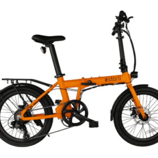 Estarli E20 Pro folding electric e20 eBike (guards, rack & lights) / Fire Orange - Folding Bikes 4U