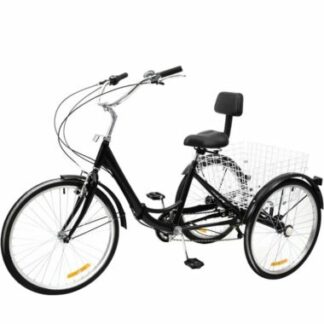 Tricycle Foldable for Adults 24 Inch, Bicycle with Basket, 3-Wheel Tricycle - Folding Bikes 4U