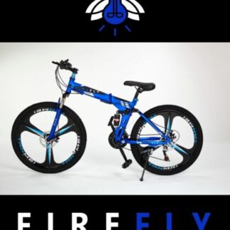 Full Suspension FIREFLY Folding Mountain Bike Bicycle 3 Spoke - BLUE 🔥 - Folding Bikes 4U