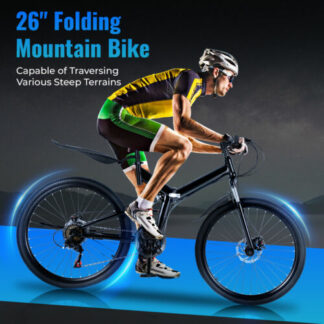 Folding Bikes Mens Mountain Bike Full Suspension Disc Brake Bicycle 26 inch UK - Folding Bikes 4U