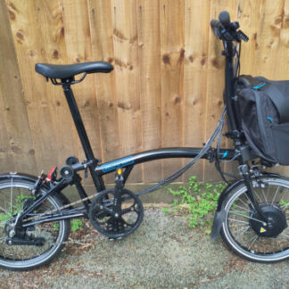 Brompton H6L Electric Bike, 2019, Black with extras, barely used.