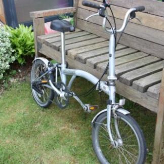 Vintage BROMPTON T5 5 Speed Silver Folding Bicycle w/ Mudguards 1997 - Fix gears