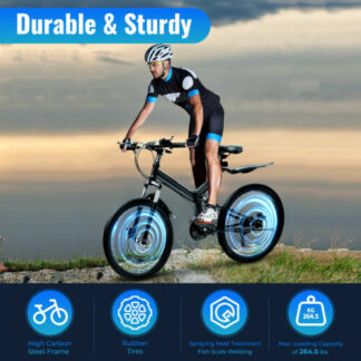 26 inch Folding Bikes Mens Mountain Bike Full Suspension Disc Brake Bicycle 26" - Folding Bikes 4U