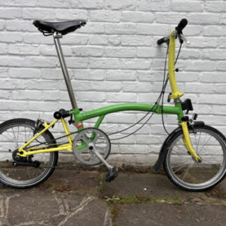 Brompton S2L Folding Bike 2 Speed Green/Yellow. - Folding Bikes 4U