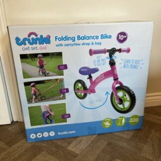 Light Weight Trunki Fold Up Balance Bike Girls New In Box Pink - Folding Bikes 4U