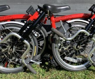 Pair of Brompton M3L 2x folding bikes in Red / Black - C Line equivalent - Folding Bikes 4U
