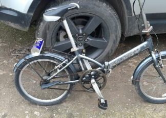 Raliegh Parkway Airlite Folding Bike. Grey, alloy wheels; she needs some tidying - Folding Bikes 4U