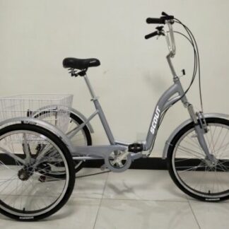 SCOUT® 24" tricycle, adults folding tricycle, 6-speed shimano gears, disc brakes - Folding Bikes 4U