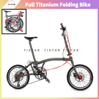 Titanium Folding Bike for Brompton External 6-Speed V Brake Full Ti Frame Superl - Folding Bikes 4U