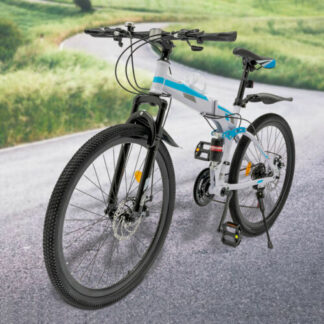 26" Folding Mountain Bike 21 Speed Men Bikes MTB Bicycle School Dual Disc Brake - Folding Bikes 4U